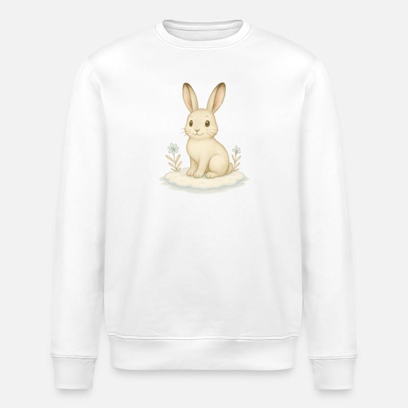 Nordic Arctic - Snow Hare - Stanley/Stella ROLLER Unisex Organic Sweatshirt - white