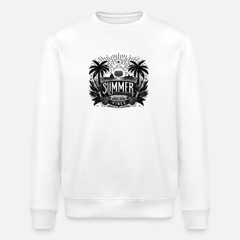 SUMMER Vibes, Beach Design - Stanley/Stella Unisex Bio-Sweatshirt ROLLER - Weiß