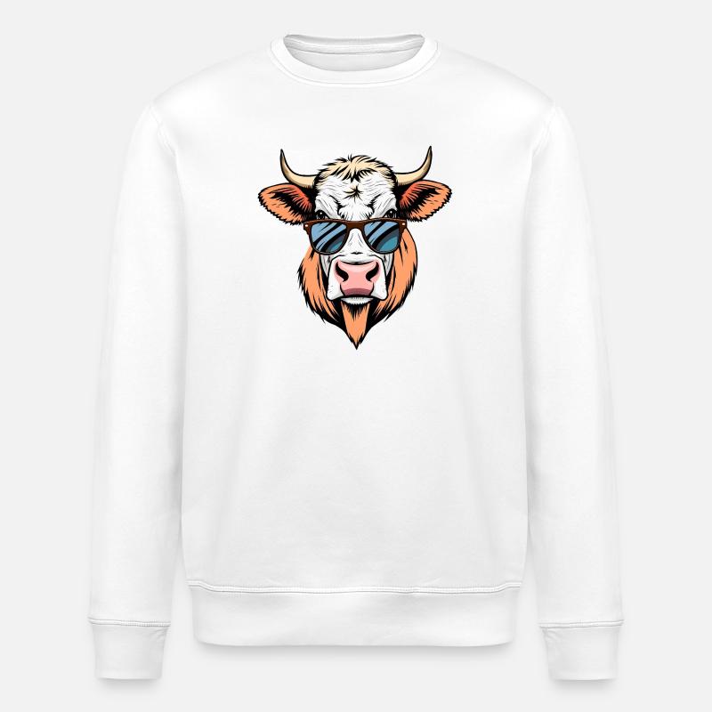 Vache - Sweat bio ROLLER Stanley/Stella Unisexe - blanc