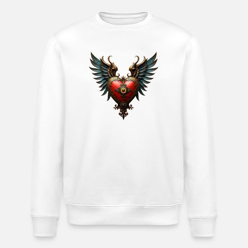Surreale Eleganz im Steampunk-Stil - Stanley/Stella Unisex Bio-Sweatshirt ROLLER - Weiß