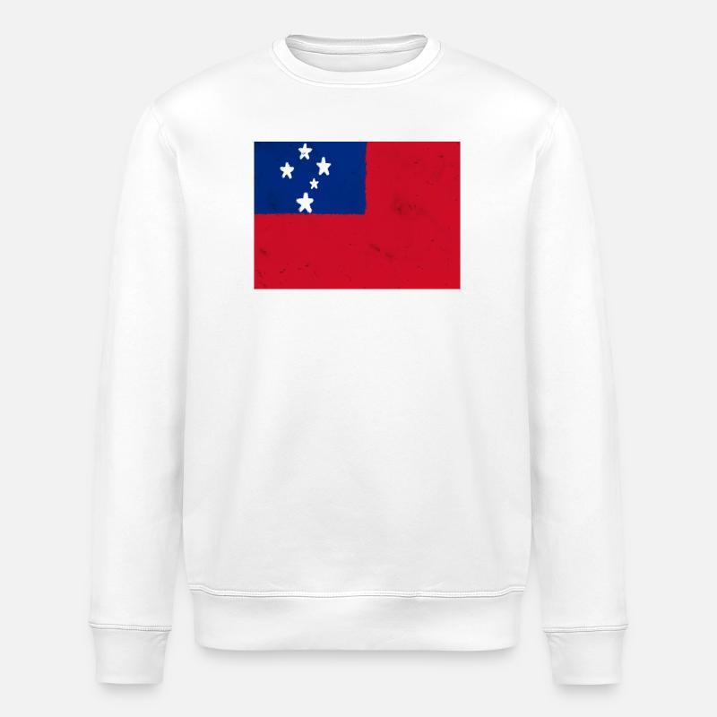 Drapeau des Samoa - Sweat bio ROLLER Stanley/Stella Unisexe - blanc