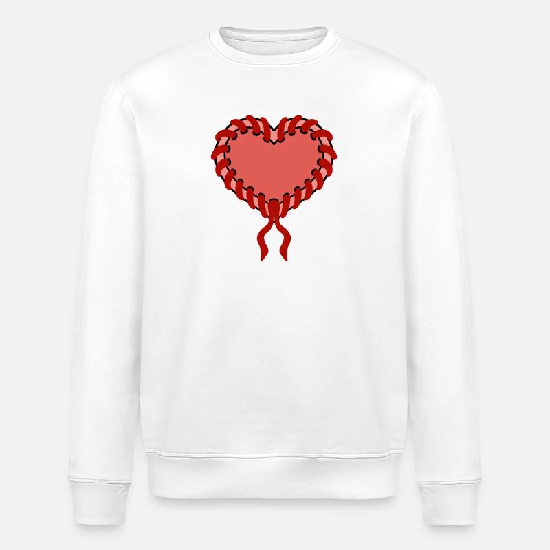 Sewn heart - Stanley/Stella ROLLER Unisex Organic Sweatshirt - white