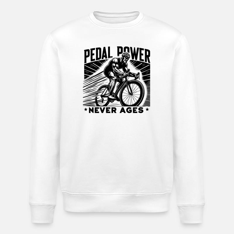 Pedal Power Never Ages - Stanley/Stella Unisex Bio-Sweatshirt ROLLER - Weiß