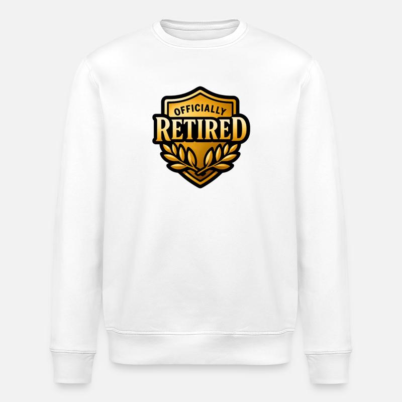 Blason doré Officially Retired - Sweat bio ROLLER Stanley/Stella Unisexe - blanc