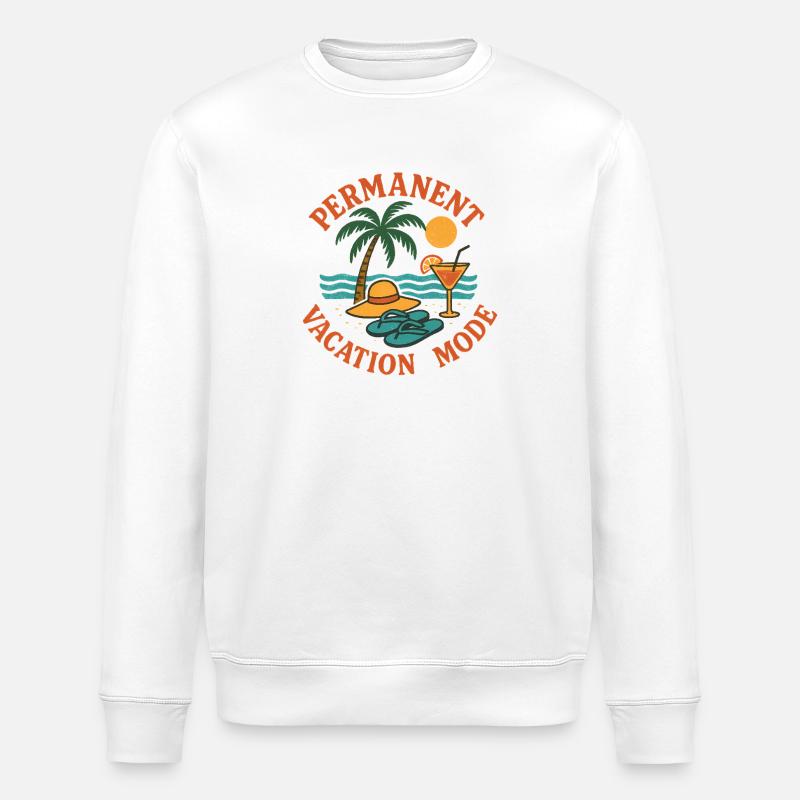 Permanent Vacation Mode rétro - Sweat bio ROLLER Stanley/Stella Unisexe - blanc