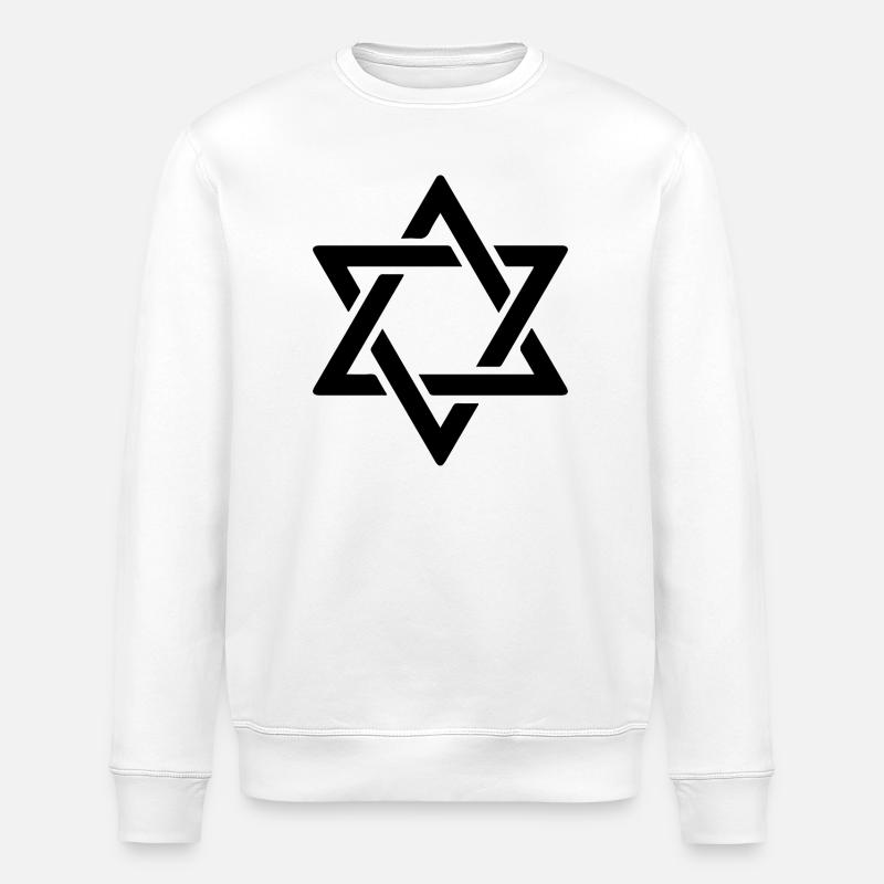 Étoile de David en noir - Sweat bio ROLLER Stanley/Stella Unisexe - blanc