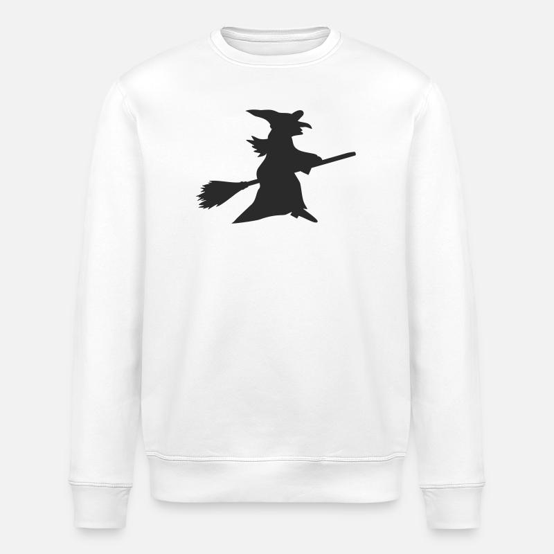 Hexe Silhouette Halloween - Stanley/Stella Unisex Bio-Sweatshirt ROLLER - Weiß