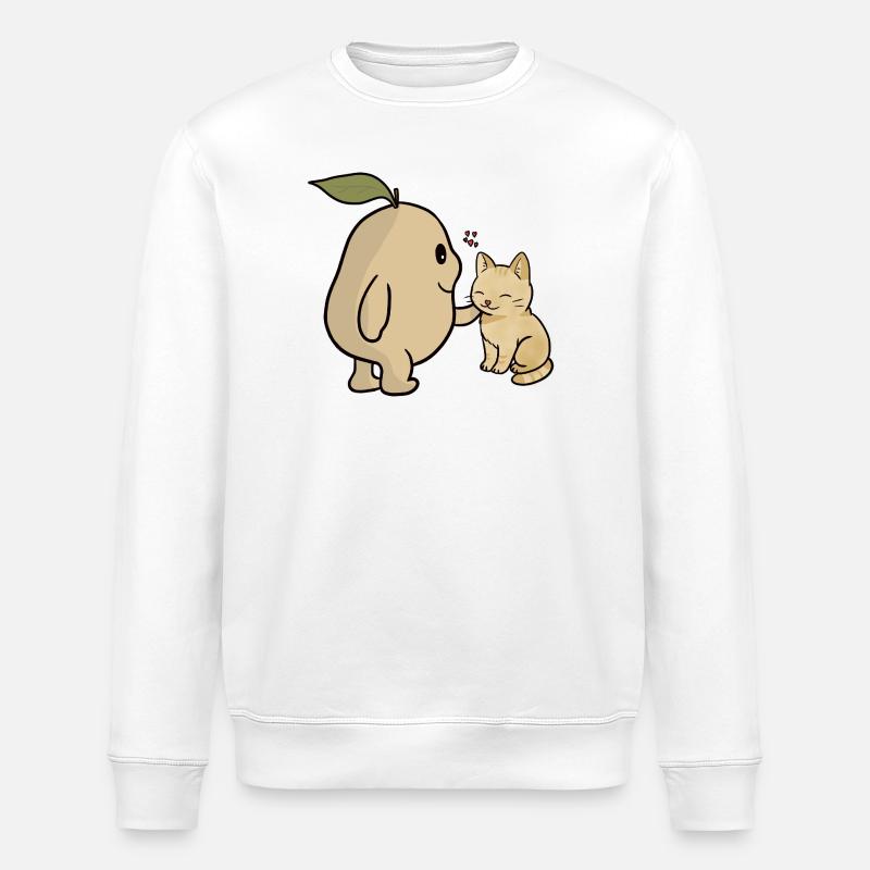 Tama und Katze - Stanley/Stella Unisex Bio-Sweatshirt ROLLER - Weiß