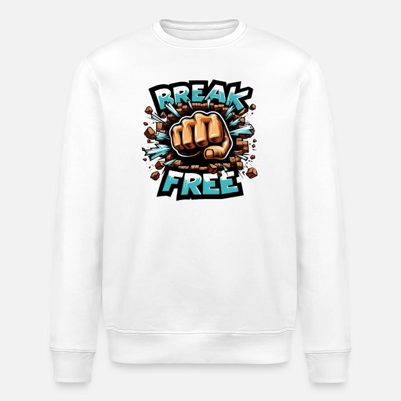 Briser la main libre - Sweat bio ROLLER Stanley/Stella Unisexe - blanc