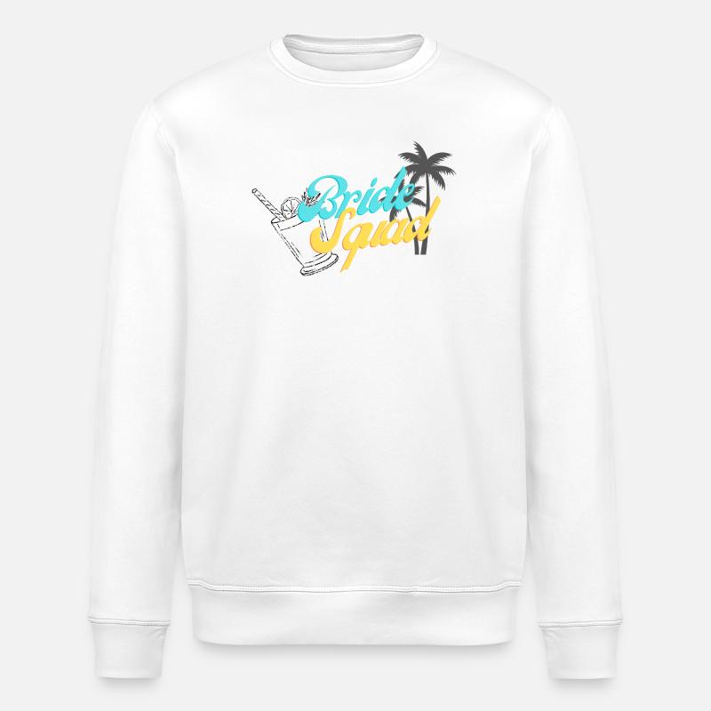 Bride Squad Tropical Sunset Design - Stanley/Stella ROLLER Unisex Organic Sweatshirt - white