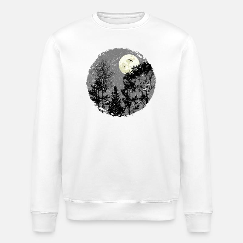 Hallowing Night Forest Scene - Stanley/Stella ROLLER Unisex Organic Sweatshirt - white