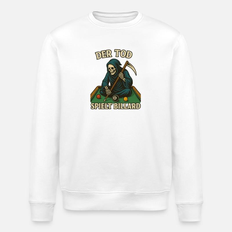 Der Tod spielt Billard - Stanley/Stella Unisex Bio-Sweatshirt ROLLER - Weiß