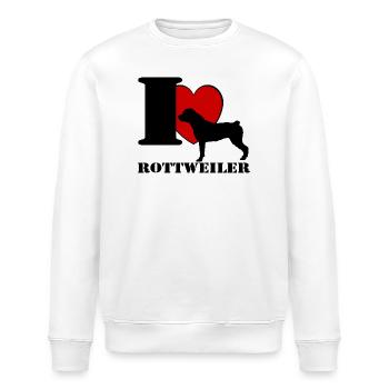 Rottweiler , I Love .............................. - Stanley/Stella Unisex Bio-Sweatshirt ROLLER - Weiß - Vorne - Nik (191cm)