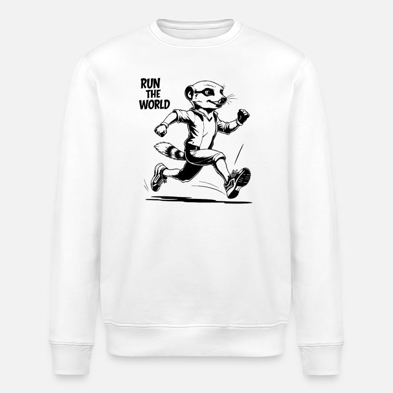 Erdmännchen, rennend - Stanley/Stella Unisex Bio-Sweatshirt ROLLER - Weiß