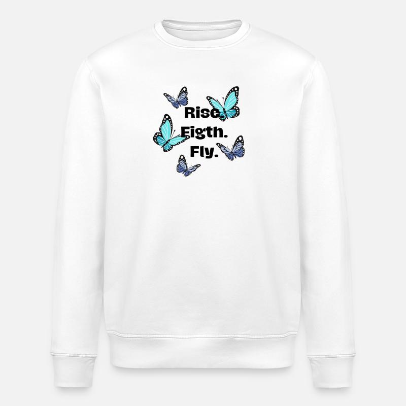 Steigen. Kämpfen. Fliege - Schmetterling - Stanley/Stella Unisex Bio-Sweatshirt ROLLER - Weiß