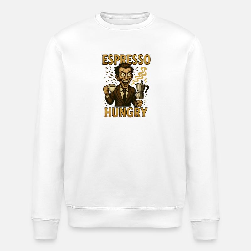 Faim d’espresso - Sweat bio ROLLER Stanley/Stella Unisexe - blanc