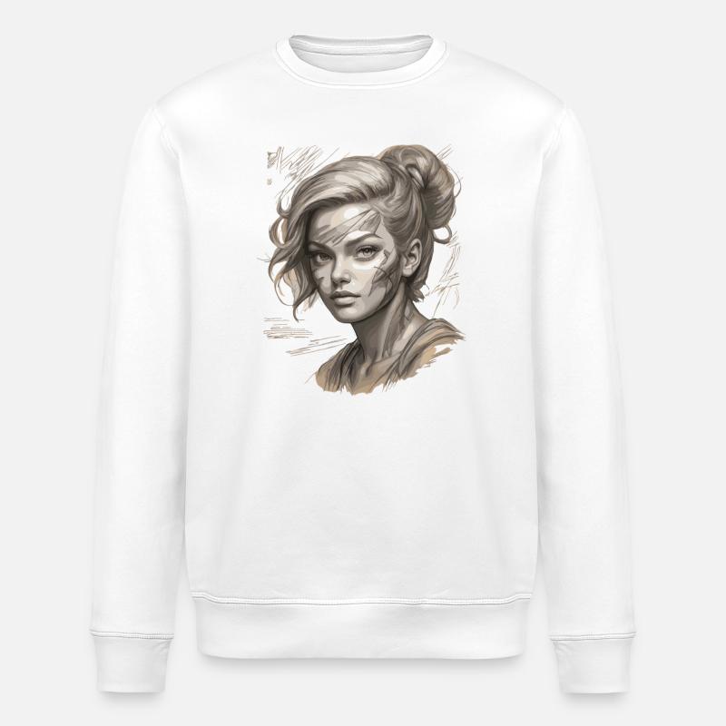Illustration élégante avec des touches modernes - Sweat bio ROLLER Stanley/Stella Unisexe - blanc