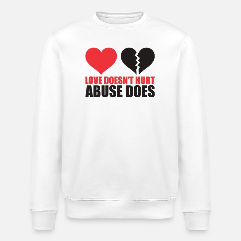 Broken Heart with Powerful Message - Stanley/Stella ROLLER Unisex Organic Sweatshirt - white