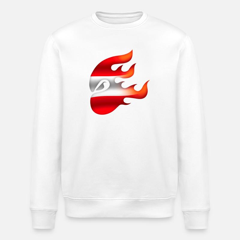 Flag of Austria - Austria - Ninja - Stanley/Stella ROLLER Unisex Organic Sweatshirt - white