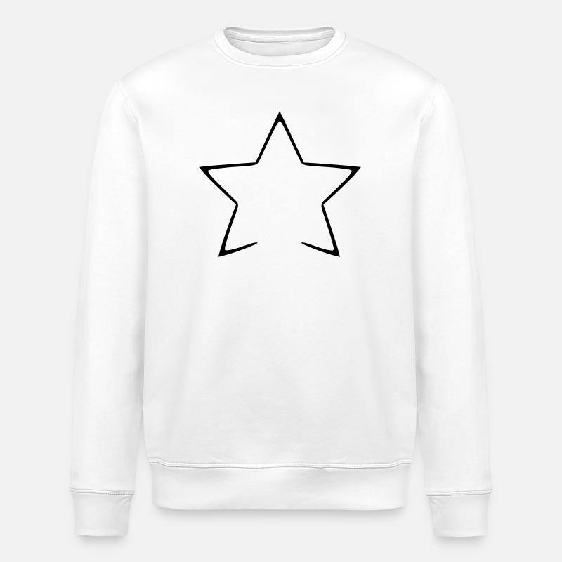 Celestial Starry Night Pattern Shirt - Stanley/Stella ROLLER Unisex Organic Sweatshirt - white