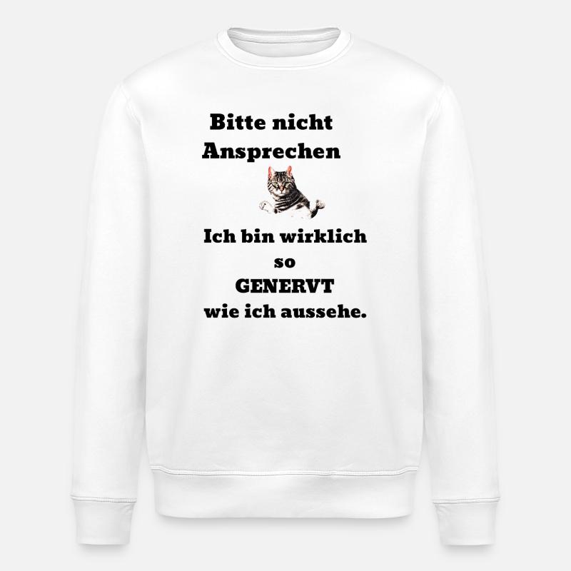 Dire chat agacé - Sweat bio ROLLER Stanley/Stella Unisexe - blanc