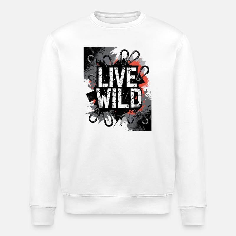 Conception de graffitis sauvages en direct - Sweat bio ROLLER Stanley/Stella Unisexe - blanc