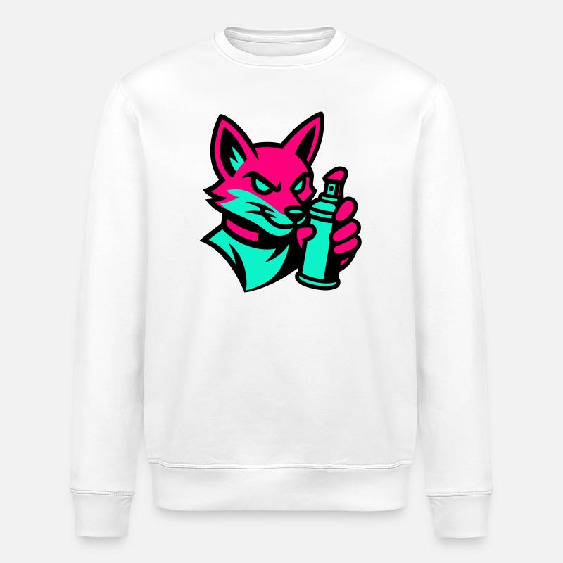 Graffiti Fox - Stanley/Stella ROLLER Unisex Organic Sweatshirt - white