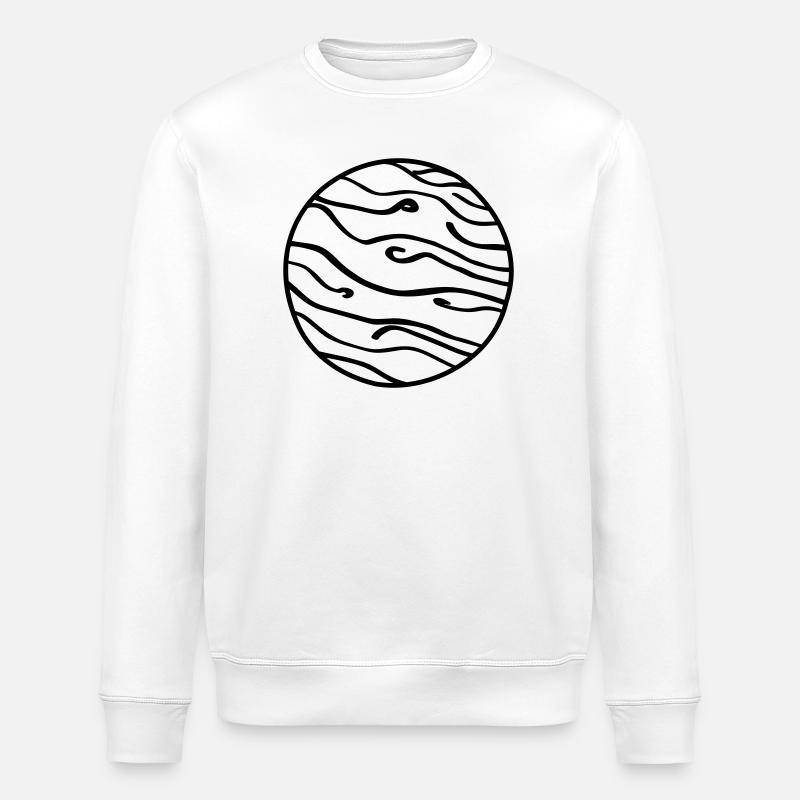Planet Space Doodle - Stanley/Stella ROLLER Unisex Organic Sweatshirt - white