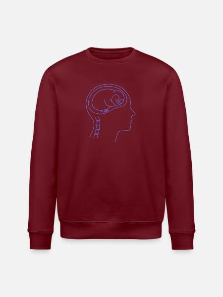 Minimalist Penguin Brain Silhouette - Stanley/Stella ROLLER Unisex Organic Sweatshirt - white