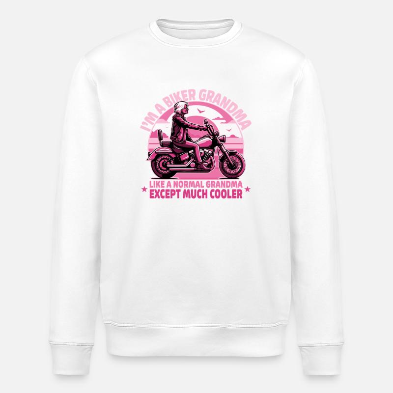 Conception audacieuse de grand-mère cavalière - Sweat bio ROLLER Stanley/Stella Unisexe - blanc
