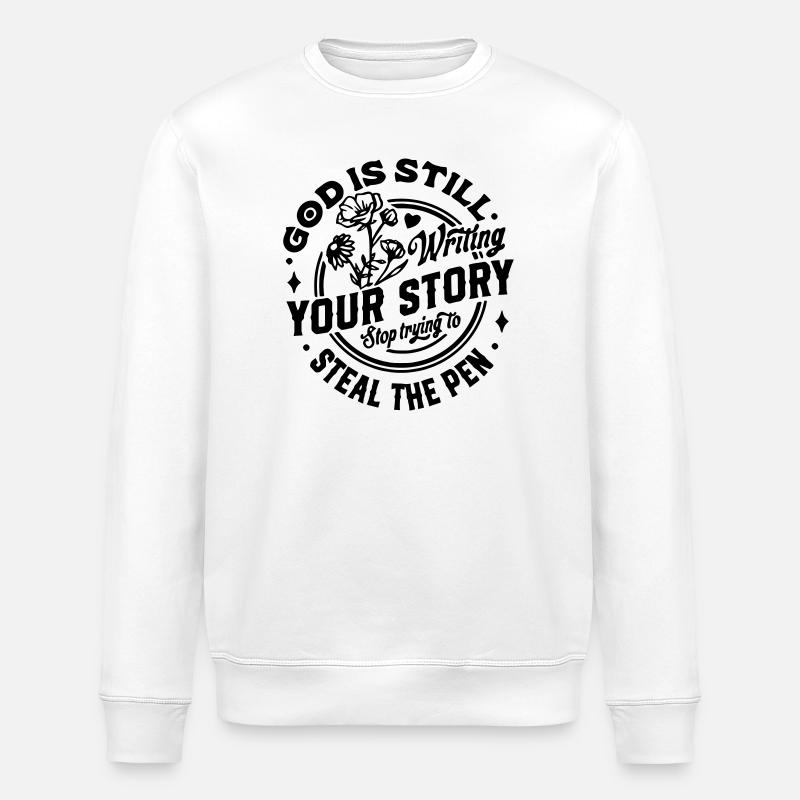 Abstract Colourful Geometric Pattern - Stanley/Stella ROLLER Unisex Organic Sweatshirt - white