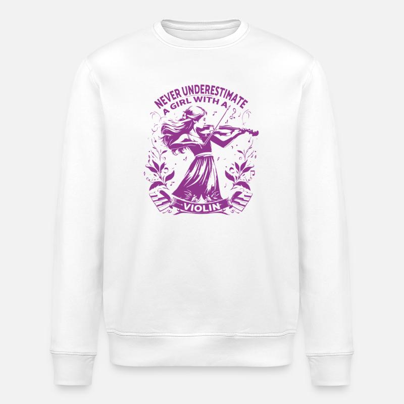 Fille avec violon Conception inspirante - Sweat bio ROLLER Stanley/Stella Unisexe - blanc