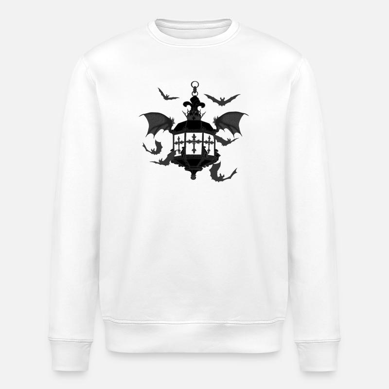 Goth laterne, fledermäuse - Stanley/Stella Unisex Bio-Sweatshirt ROLLER - Weiß