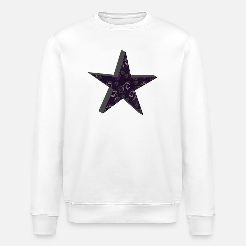 sternenmuster goth, floral - Stanley/Stella Unisex Bio-Sweatshirt ROLLER - Weiß