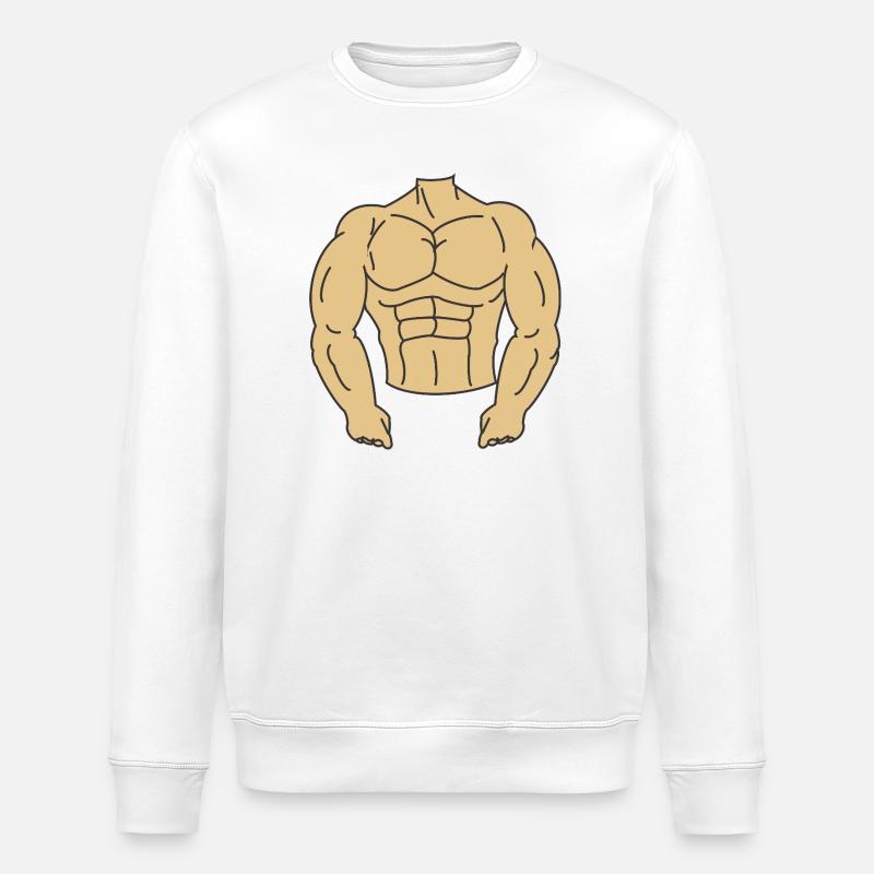 Bodybuilder Body – Stick Your Head Yourself - Stanley/Stella ROLLER Unisex Organic Sweatshirt - white