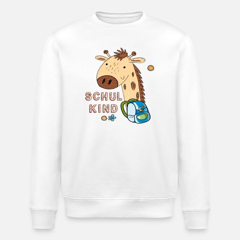 Niedlicher Giraffen-Schulanfang-Design - Stanley/Stella Unisex Bio-Sweatshirt ROLLER - Weiß