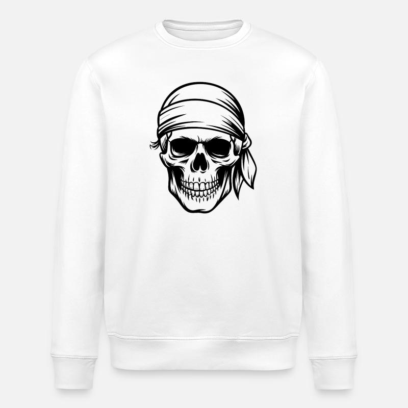 Piraten-Schädel - Stanley/Stella Unisex Bio-Sweatshirt ROLLER - Weiß