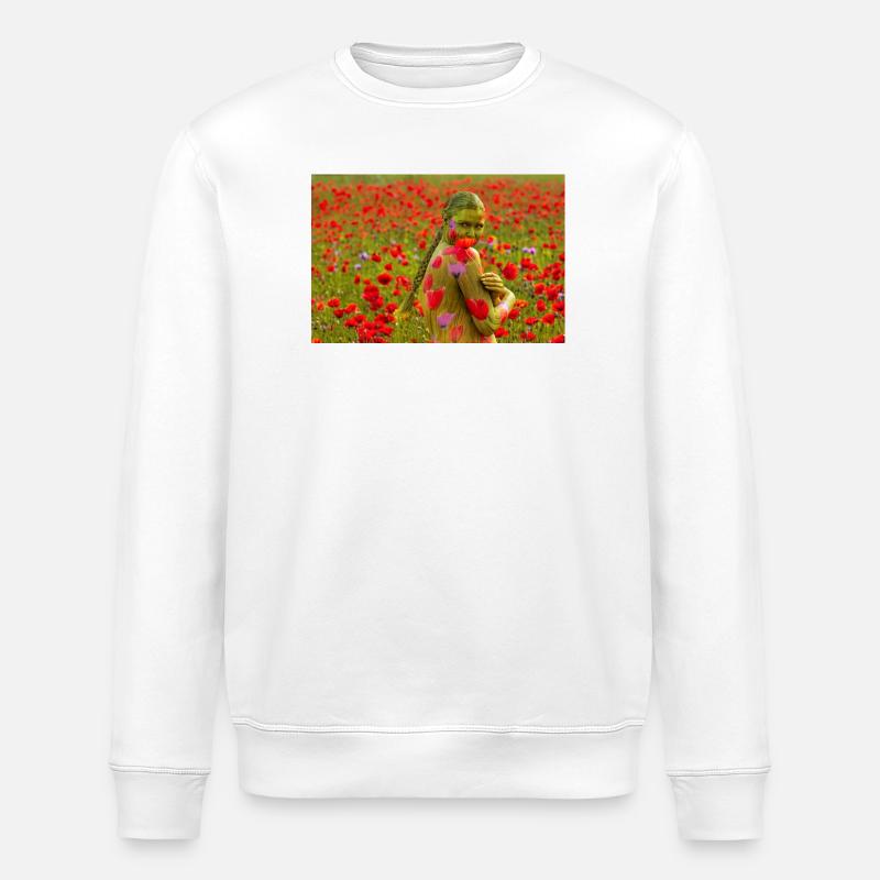 NatureArt ROTMOHN - Stanley/Stella Unisex Bio-Sweatshirt ROLLER - Weiß