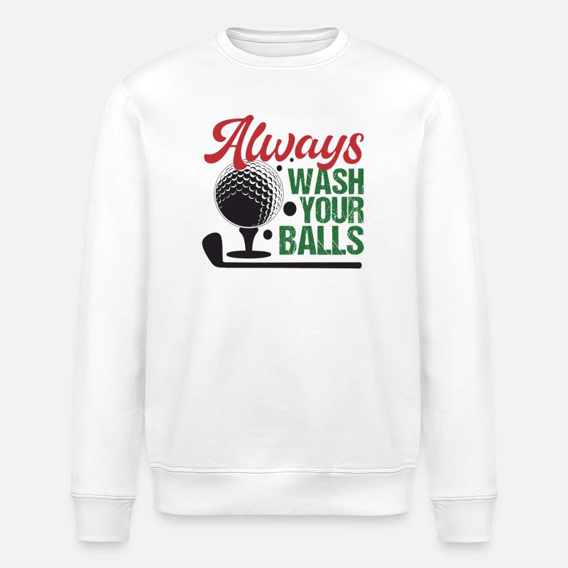 Golf - Lavez toujours vos balles - Sweat bio ROLLER Stanley/Stella Unisexe - blanc