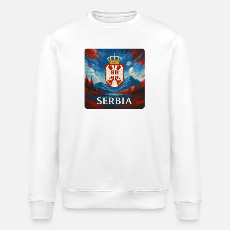 Serbian Legend Design - Stanley/Stella ROLLER Unisex Organic Sweatshirt - white