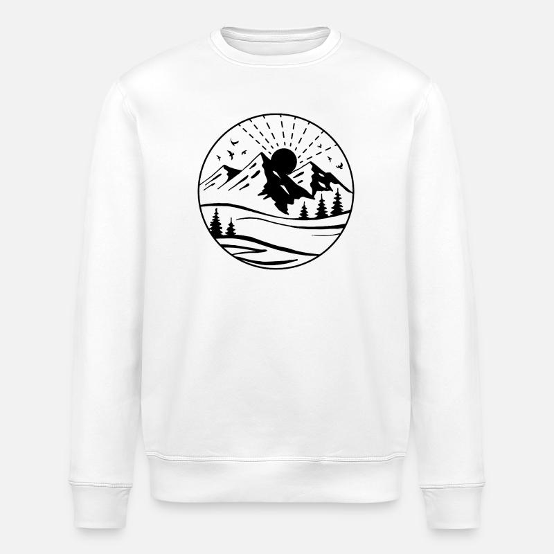 Mountains - Stanley/Stella ROLLER Unisex Organic Sweatshirt - white