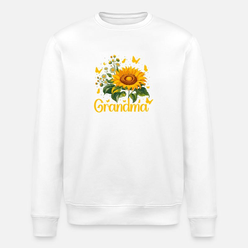Conception hommage à la grand-mère tournesol - Sweat bio ROLLER Stanley/Stella Unisexe - blanc