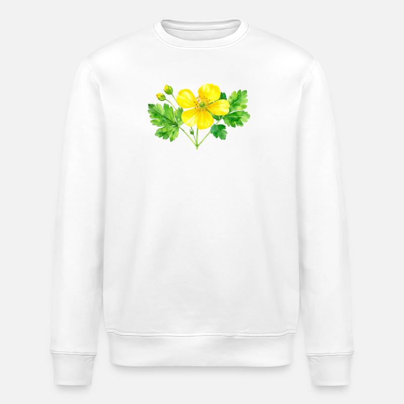 Chélidoine machaon - Illustration à l’aquarelle - Sweat bio ROLLER Stanley/Stella Unisexe - blanc