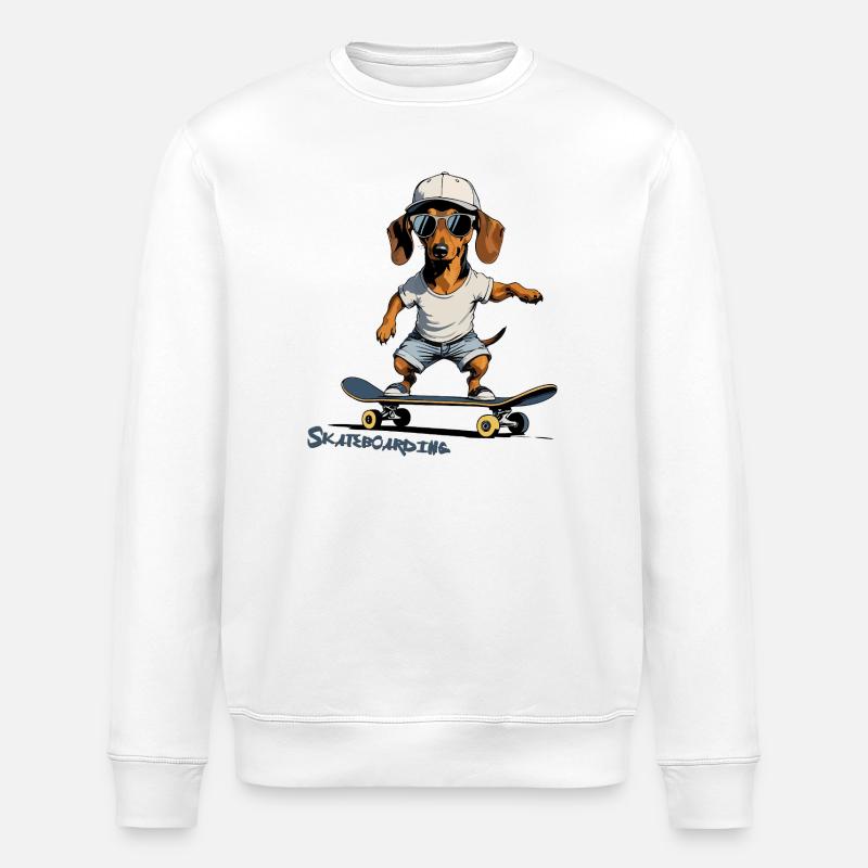 Skateboarden, Skateboarden - Stanley/Stella Unisex Bio-Sweatshirt ROLLER - Weiß