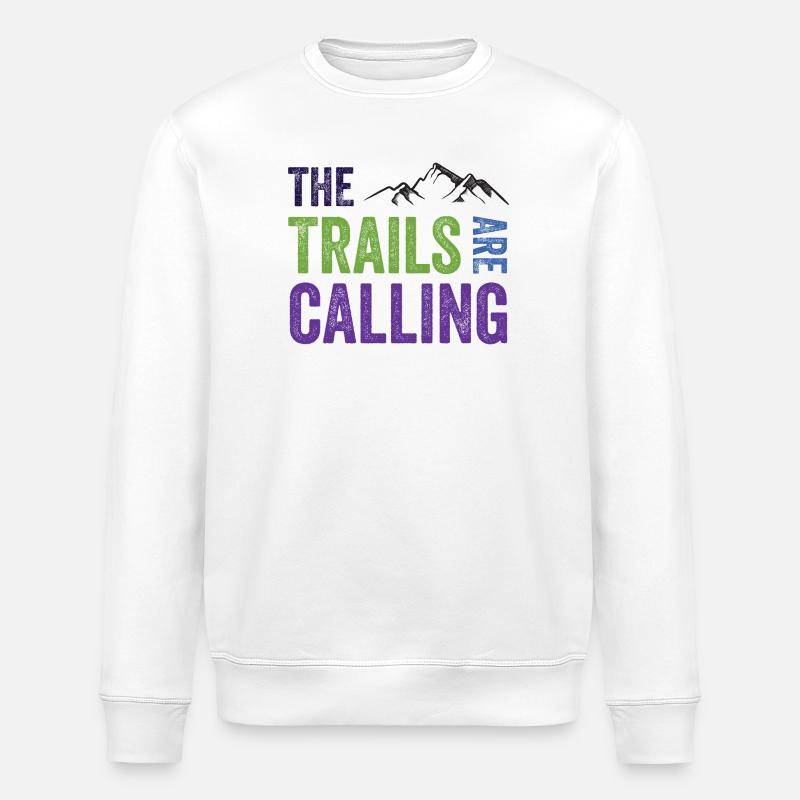 The Trails Are Calling - Stanley/Stella ROLLER Unisex Organic Sweatshirt - white
