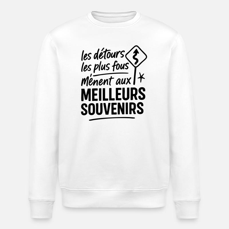 Illustration Éco-Responsable Nature - Sweat bio ROLLER Stanley/Stella Unisexe - blanc