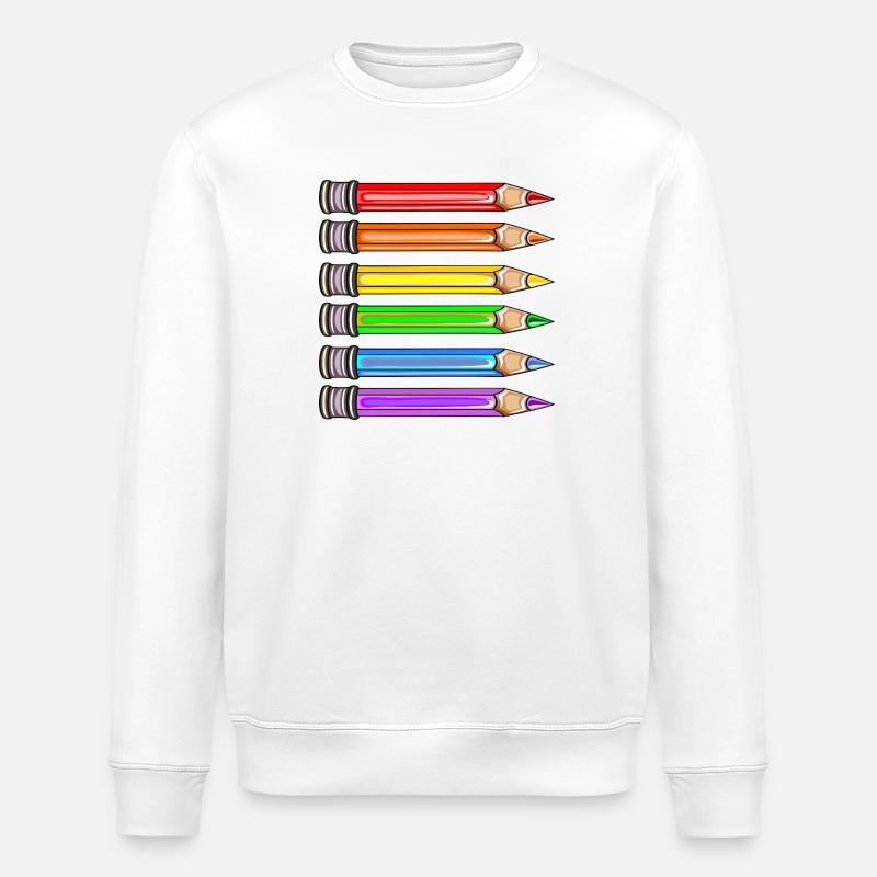 DRAPEAU ARC-EN-CIEL DE LA FIERTÉ - Sweat bio ROLLER Stanley/Stella Unisexe - blanc