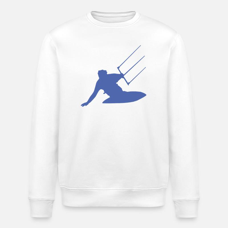 Kitesurfeur silhouette mer vagues aventure - Sweat bio ROLLER Stanley/Stella Unisexe - blanc