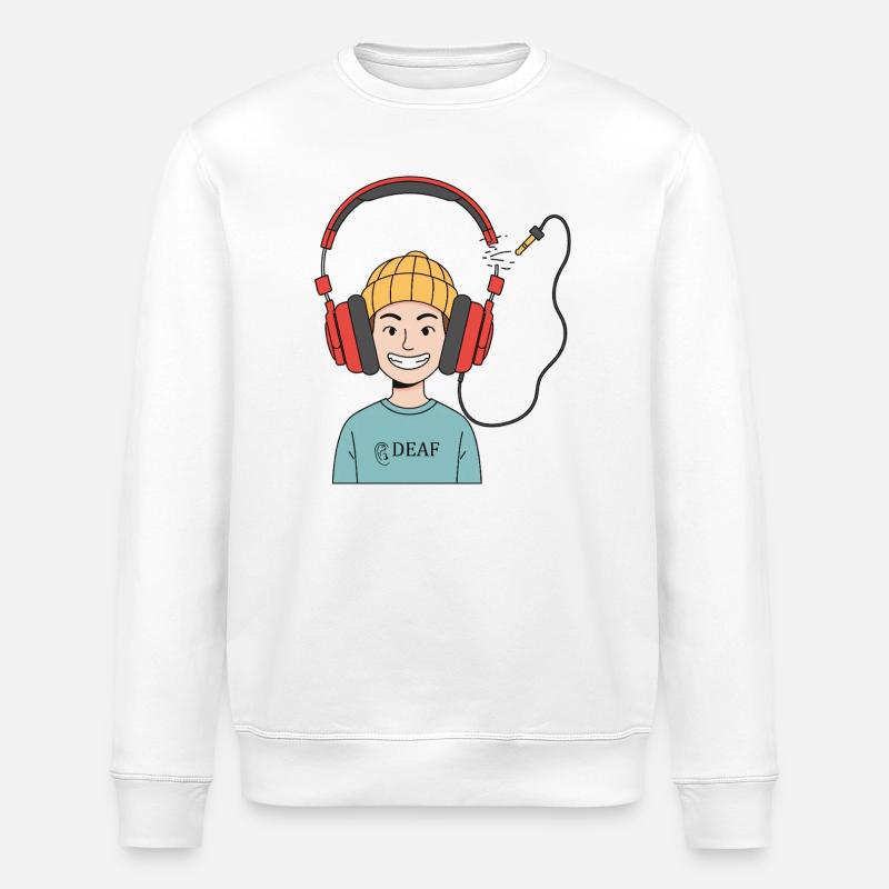 Sourds et heureux - Sweat bio ROLLER Stanley/Stella Unisexe - blanc