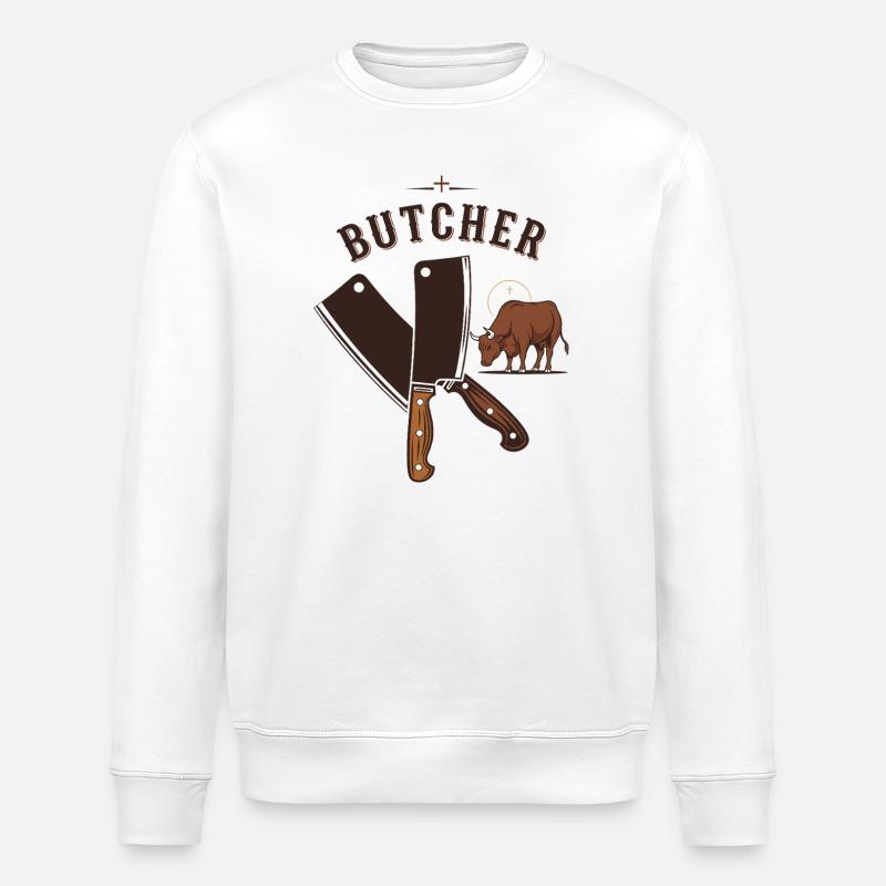 Master butcher - Stanley/Stella ROLLER Unisex Organic Sweatshirt - white